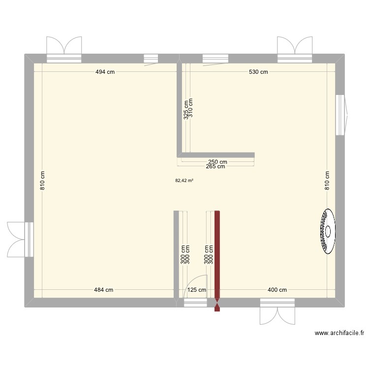 Maison Sospel vide bis. Plan de 1 pièce et 82 m2