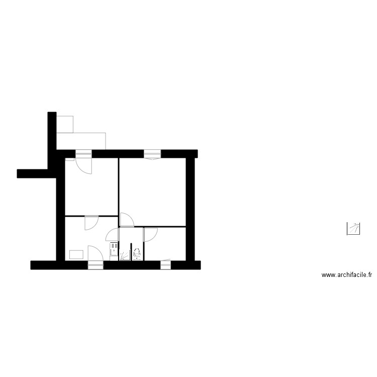 barret. Plan de 5 pièces et 44 m2