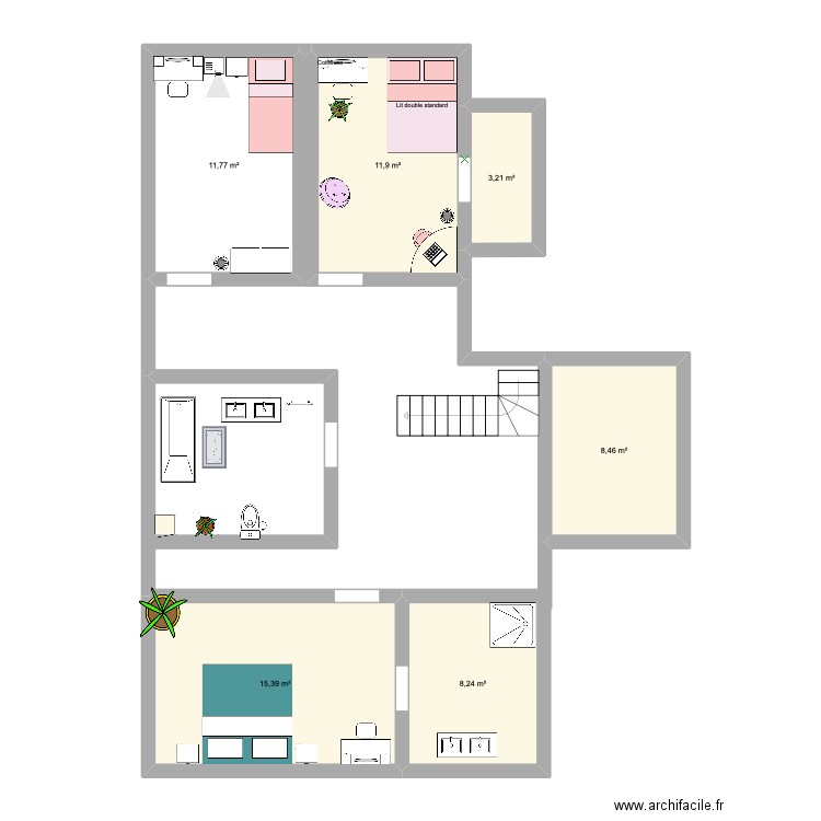 Futur maison . Plan de 6 pièces et 59 m2