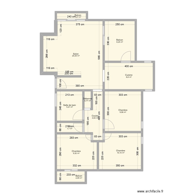 Résidence Courbaril Appt E27. Plan de 12 pièces et 87 m2