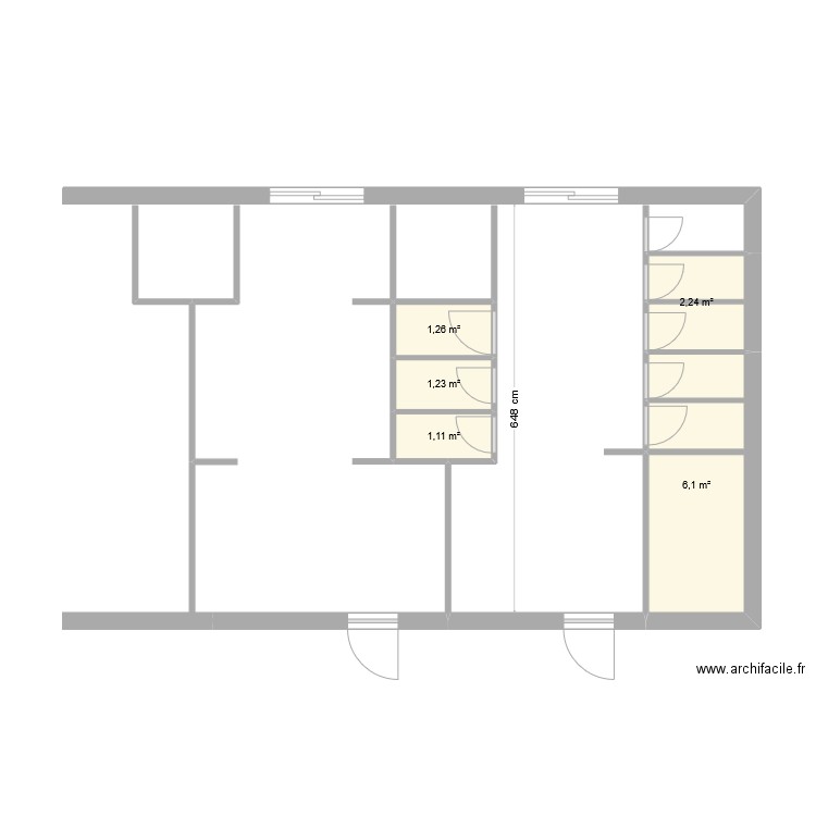 sanitaire ecole capouchiné elementaire. Plan de 5 pièces et 12 m2