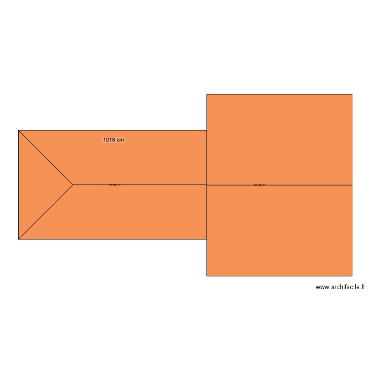 curita. Plan de 2 pièces et 60 m2