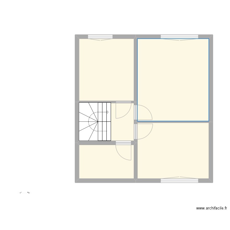 2ème étage sans dimensions. Plan de 5 pièces et 47 m2