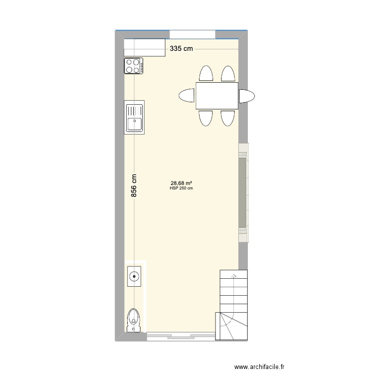 Felletin / Rez de chaussé. Plan de 1 pièce et 29 m2