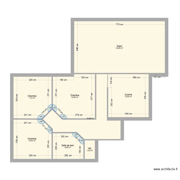 Maison Taupont. Plan de 8 pièces et 101 m2