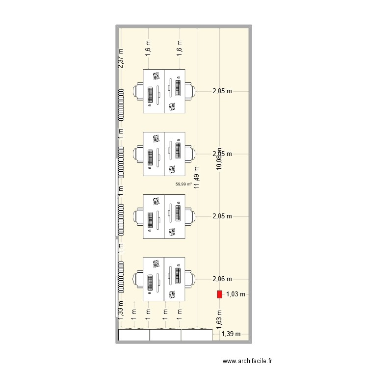 TestPlan. Plan de 1 pièce et 60 m2