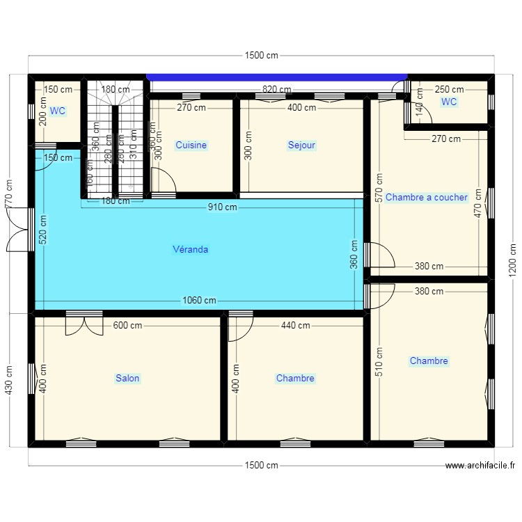 PLAN15X12 N 21. Plan de 11 pièces et 156 m2