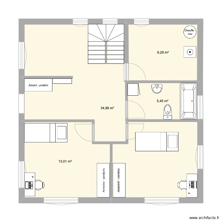 basLolu. Plan de 4 pièces et 62 m2