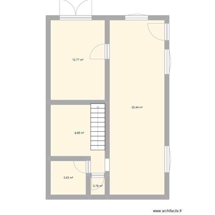 st clement. Plan de 5 pièces et 58 m2