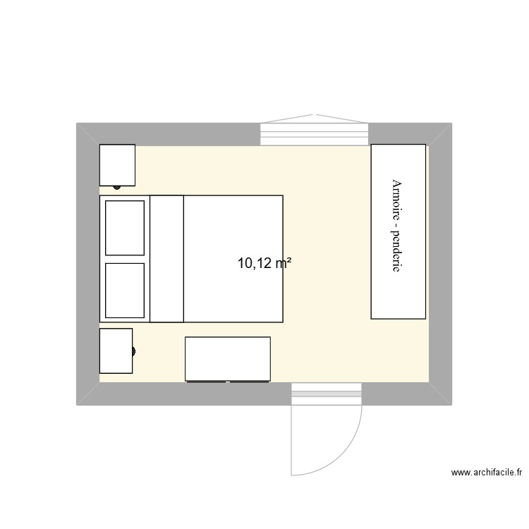 chambre2. Plan de 1 pièce et 10 m2