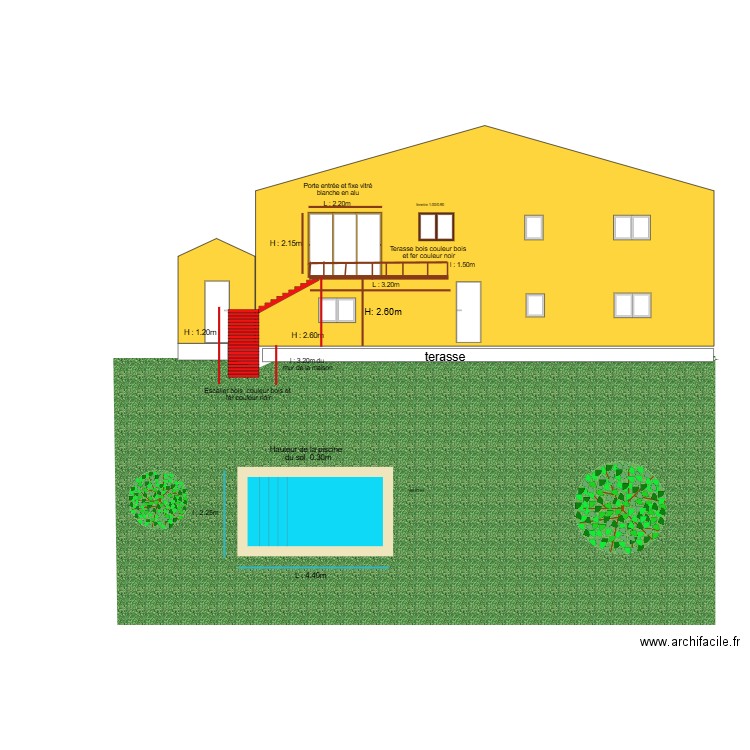 plan de coupe arriere . Plan de 0 pièce et 0 m2