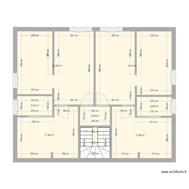 2EME ETAGE PASTEUR. Plan de 8 pièces et 81 m2