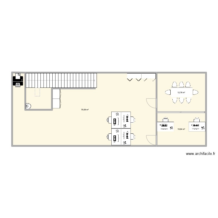 Bureau Bapt. Plan de 3 pièces et 94 m2