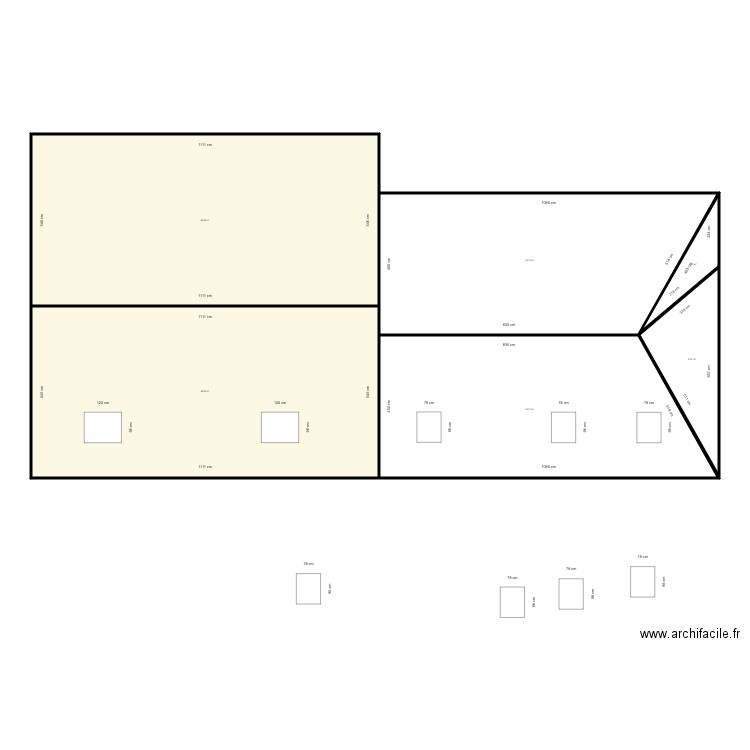 gambetta plan toiture. Plan de 6 pièces et 219 m2