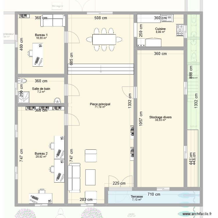 Plan rdc. Plan de 20 pièces et 600 m2