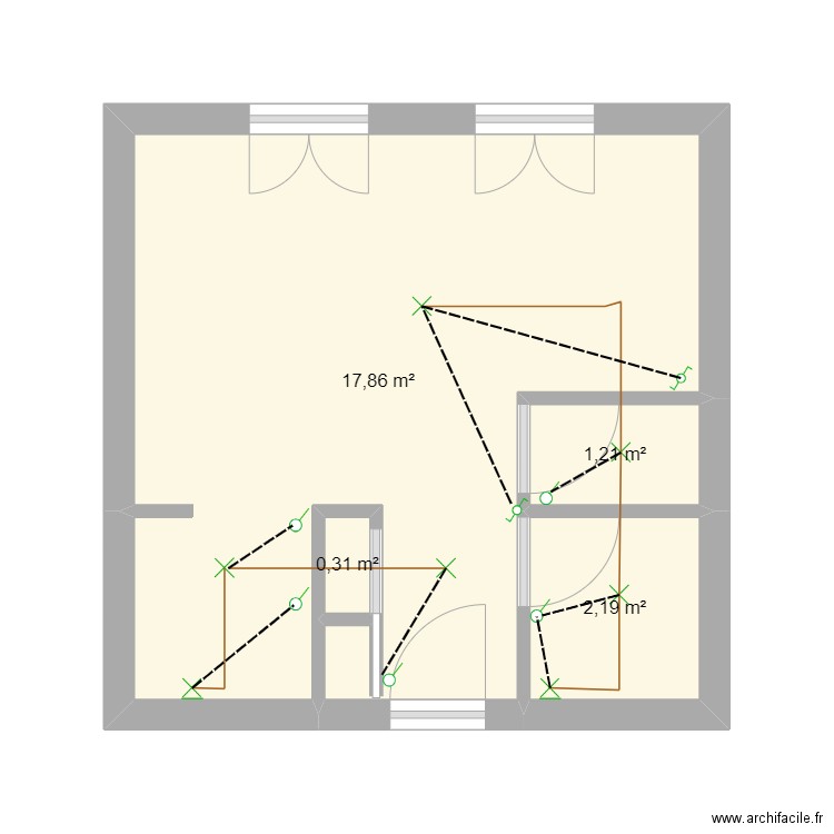 Carré Camelia ECL . Plan de 4 pièces et 22 m2