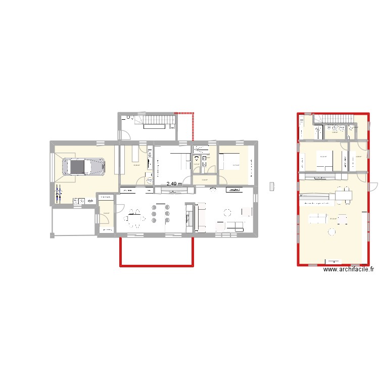 plan avec concierge. Plan de 13 pièces et 161 m2