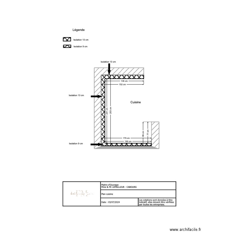 Plan cuisine  LEPAILLEUR. Plan de 0 pièce et 0 m2