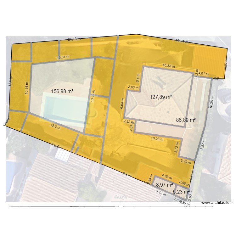 projet biver 01. Plan de 5 pièces et 386 m2