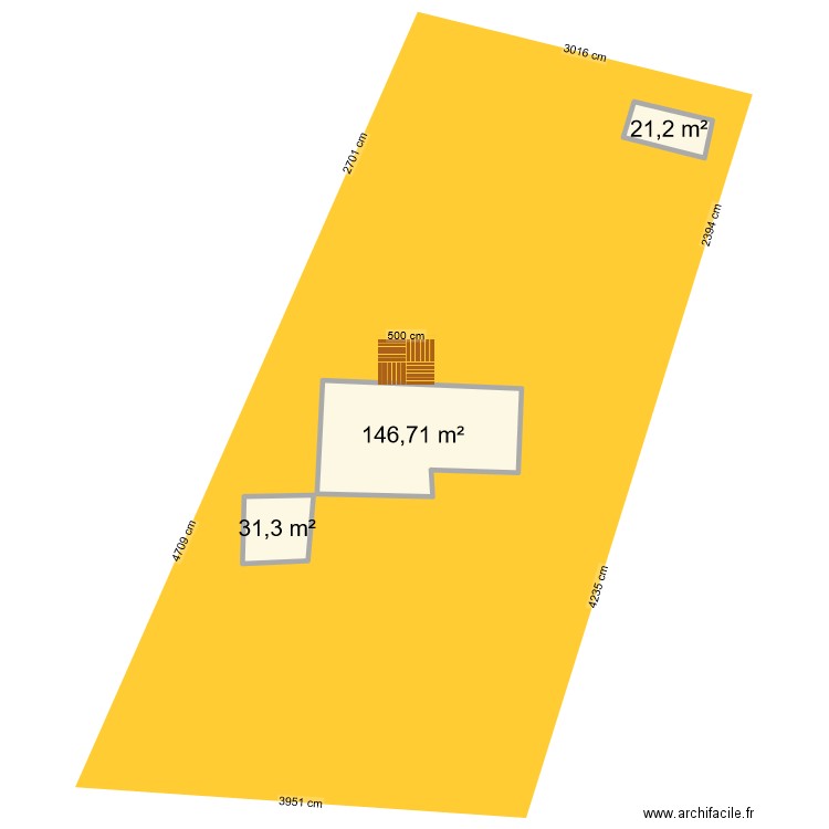 cadastre. Plan de 3 pièces et 199 m2