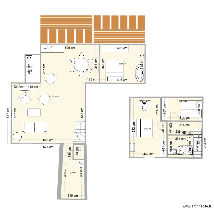 Saint Briac extension v1 ter. Plan de 6 pièces et 111 m2