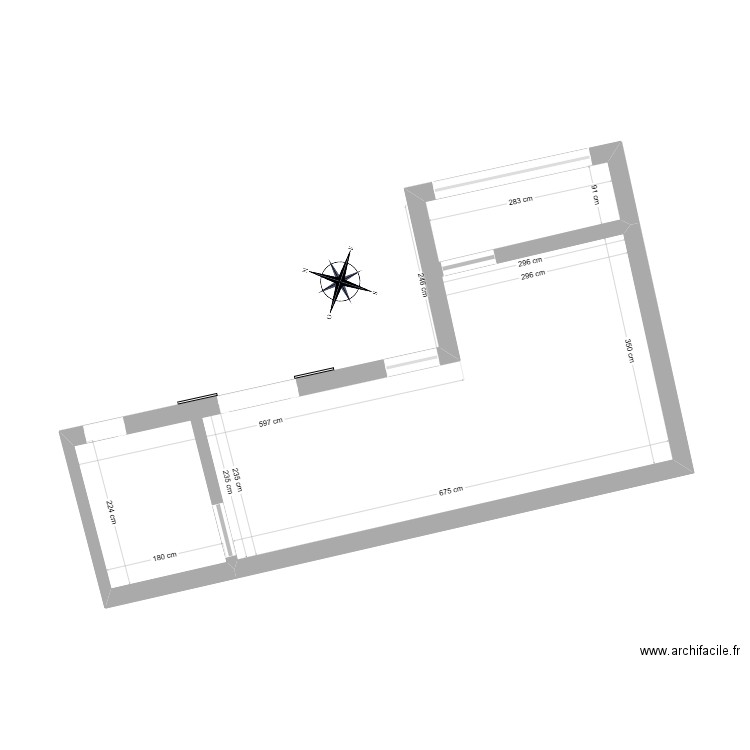 Parcelle ad450 studio. Plan de 3 pièces et 25 m2