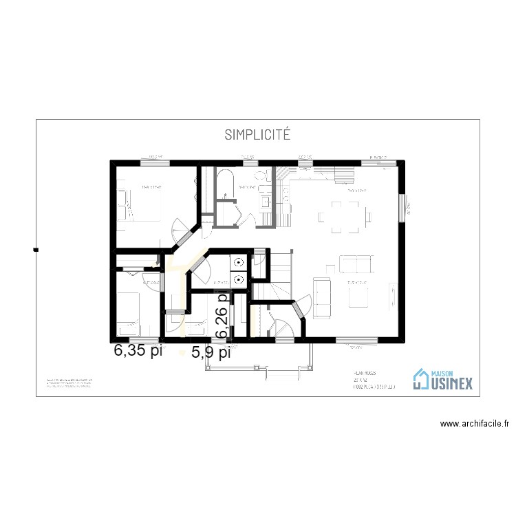 cindy et étienne. Plan de 9 pièces et 89 m2