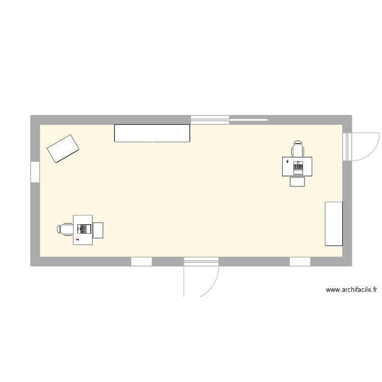 zone accueil/ vente. Plan de 1 pièce et 33 m2