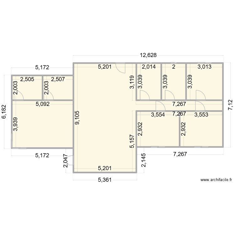 PlanoCasa. Plan de 9 pièces et 126 m2