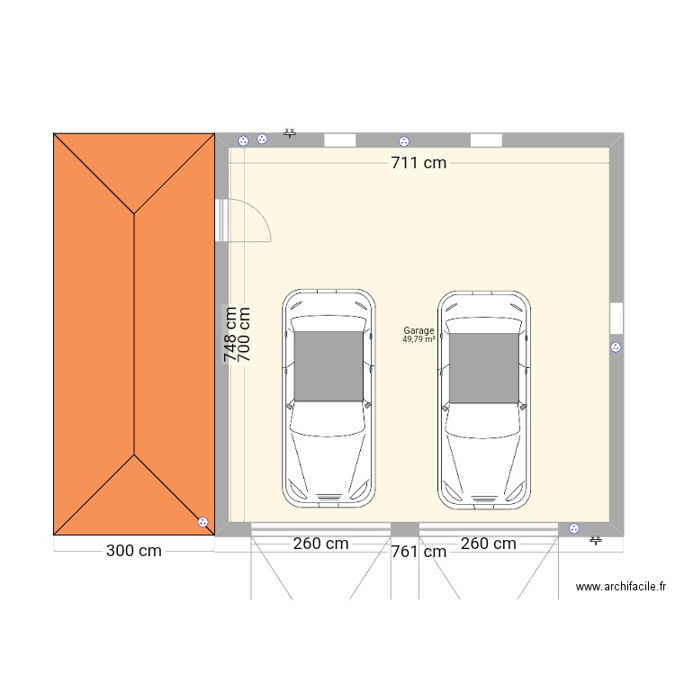 plan de garage vide. Plan de 1 pièce et 50 m2