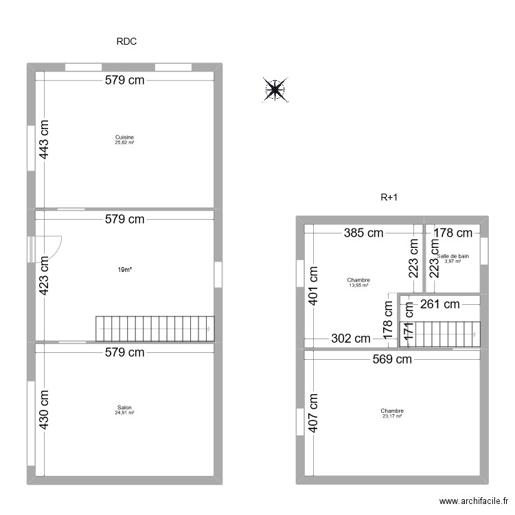 Chanteloube. Plan de 7 pièces et 121 m2