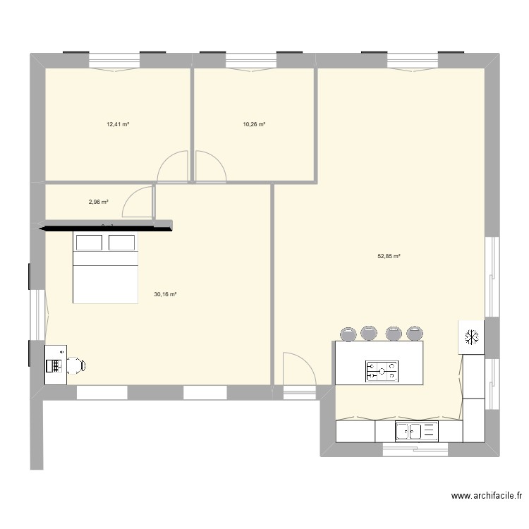 La fondue 3. Plan de 6 pièces et 109 m2