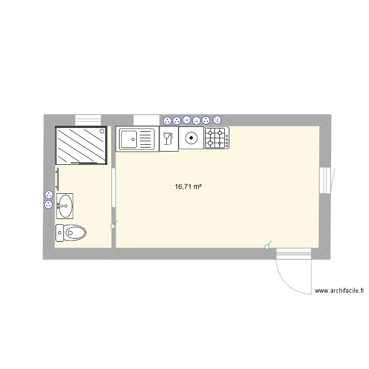 petite pièce. Plan de 0 pièce et 0 m2