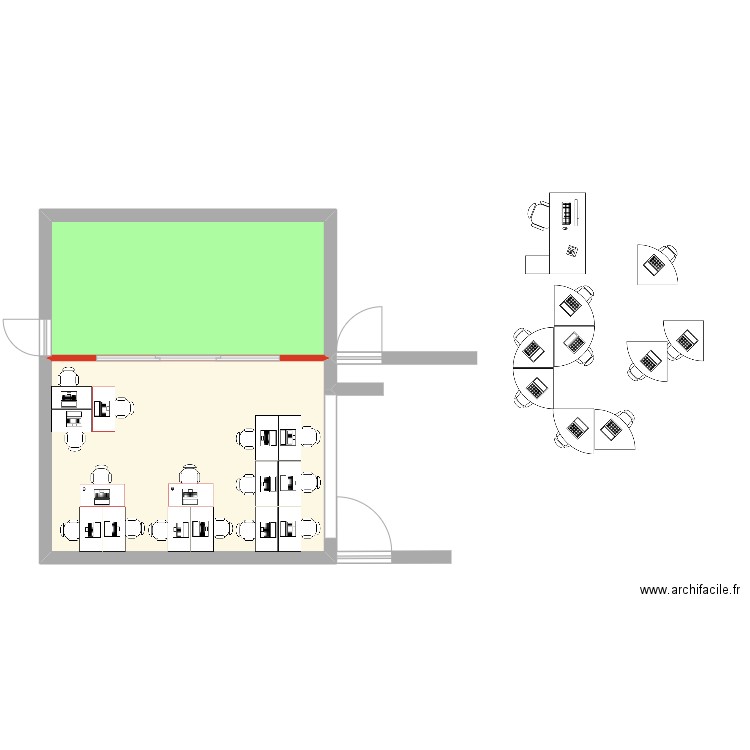 PLAN DE TRAVAIL #. Plan de 2 pièces et 43 m2