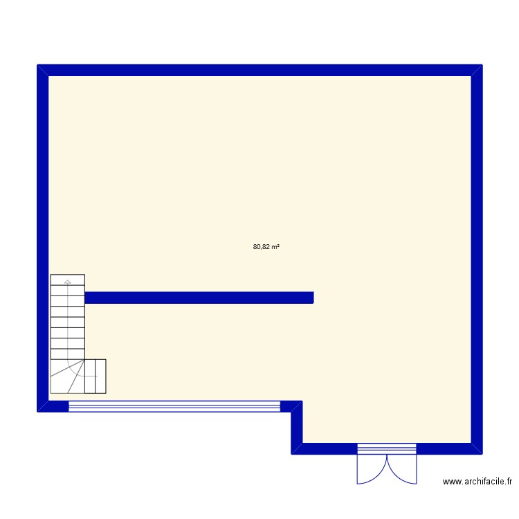 STUDIO87. Plan de 1 pièce et 81 m2