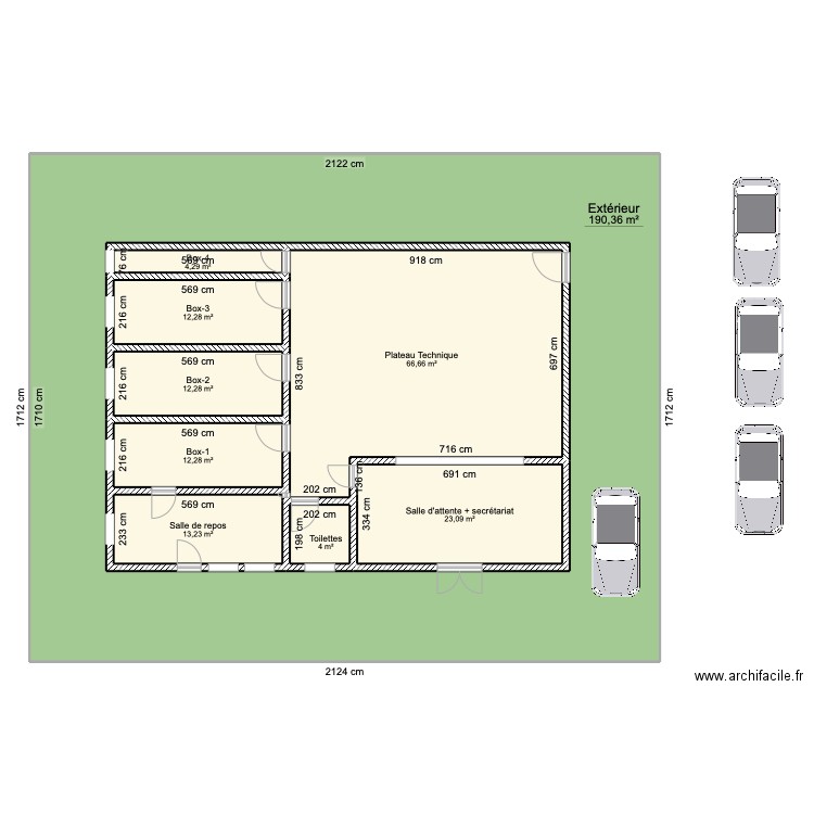 cab. Plan de 9 pièces et 511 m2