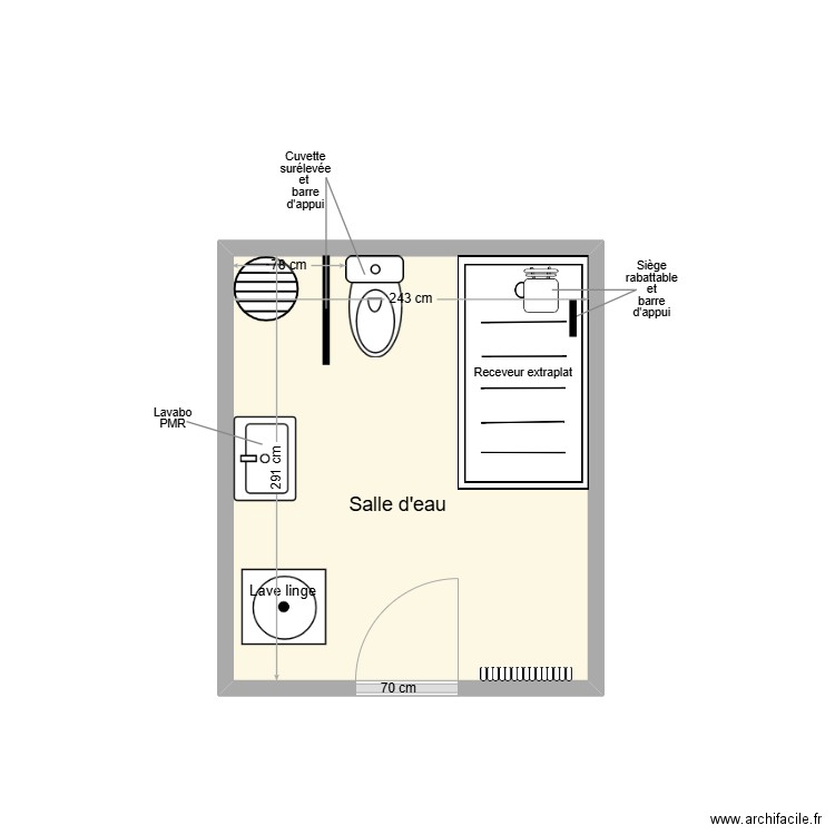 CAROL  Adaptation 2. Plan de 1 pièce et 7 m2