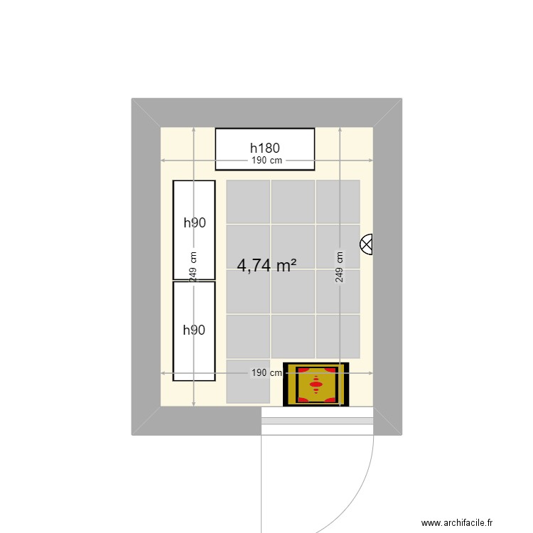 Cave. Plan de 1 pièce et 5 m2