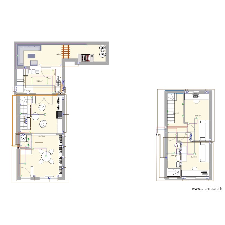 maison lille sud. Plan de 8 pièces et 80 m2
