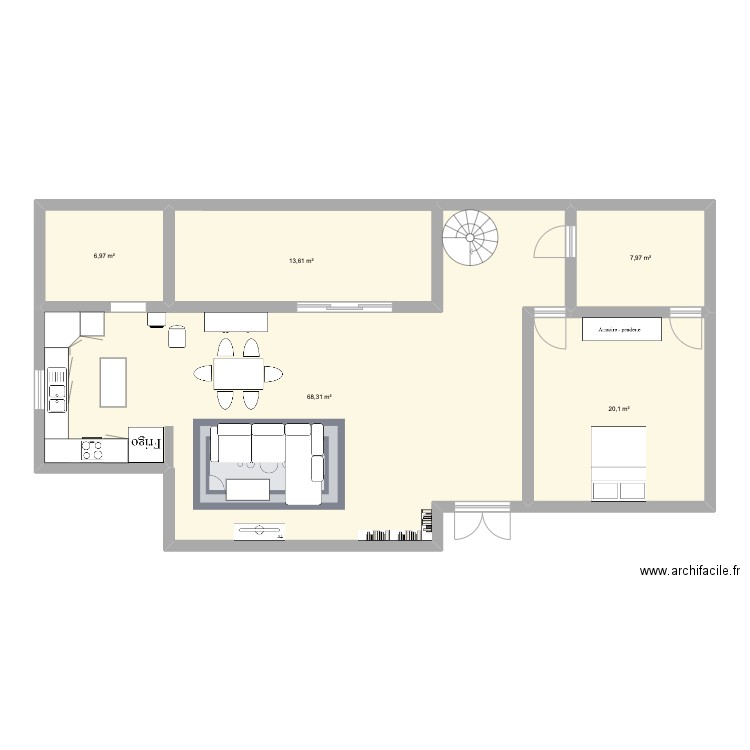 maison v1. Plan de 5 pièces et 117 m2