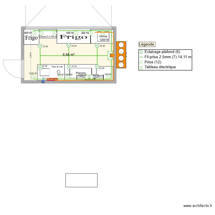 remorque générale. Plan de 1 pièce et 9 m2