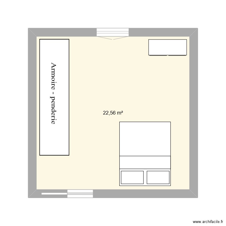 chambreyo. Plan de 1 pièce et 23 m2