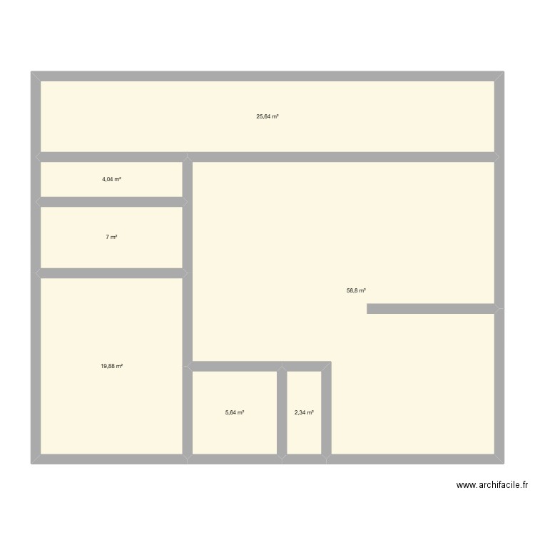 PLAN RDC . Plan de 7 pièces et 123 m2