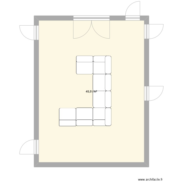 CANAP. Plan de 1 pièce et 46 m2