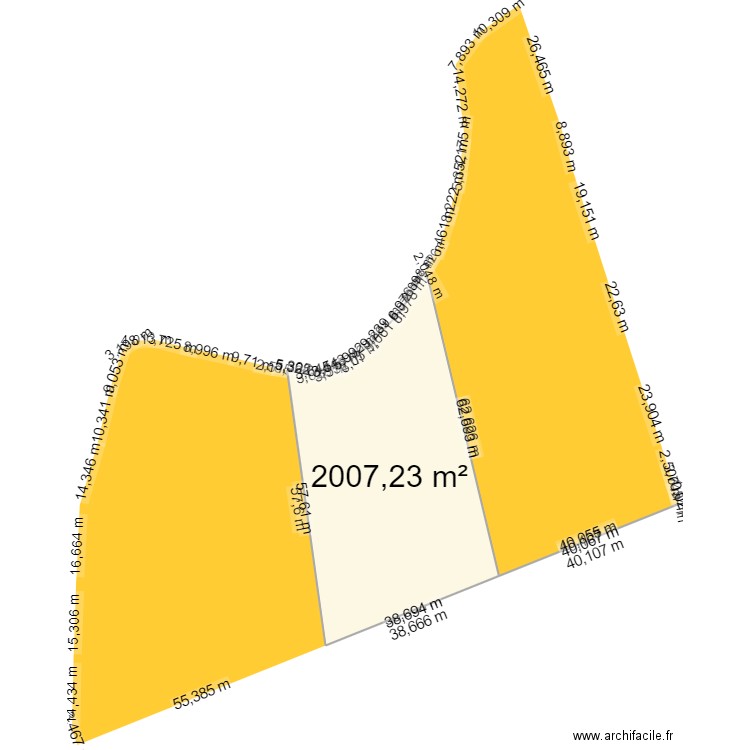 Thiré Parcelle 52 53 54. Plan de 1 pièce et 2007 m2