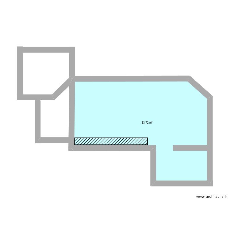 piscine 1. Plan de 1 pièce et 34 m2