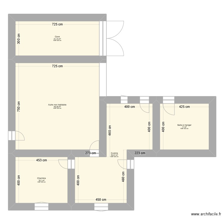 Derriere_la_colline. Plan de 5 pièces et 146 m2