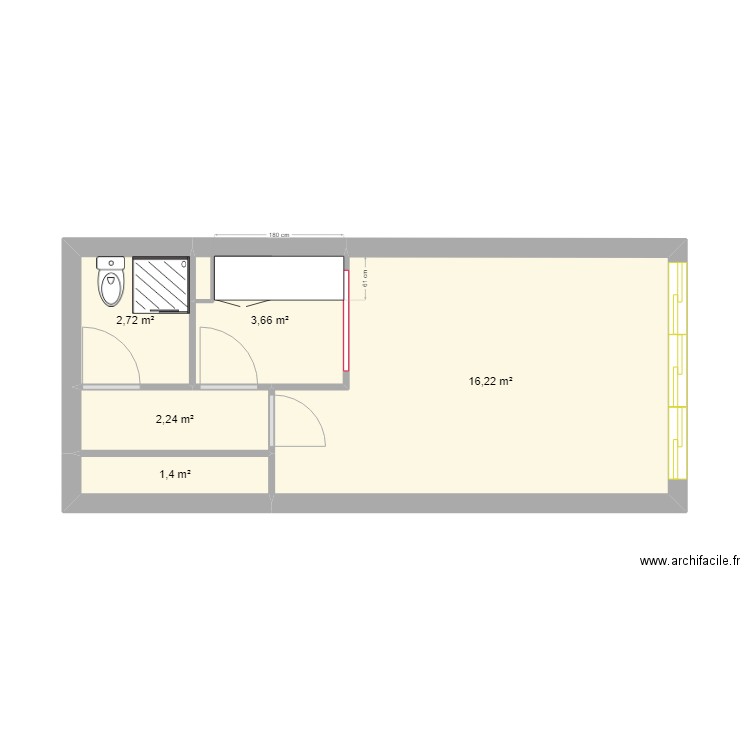 SteLucie. Plan de 5 pièces et 26 m2