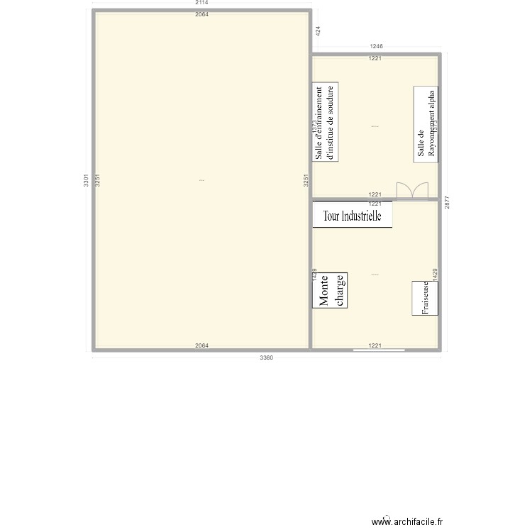 atelier ALAT . Plan de 3 pièces et 1013 m2