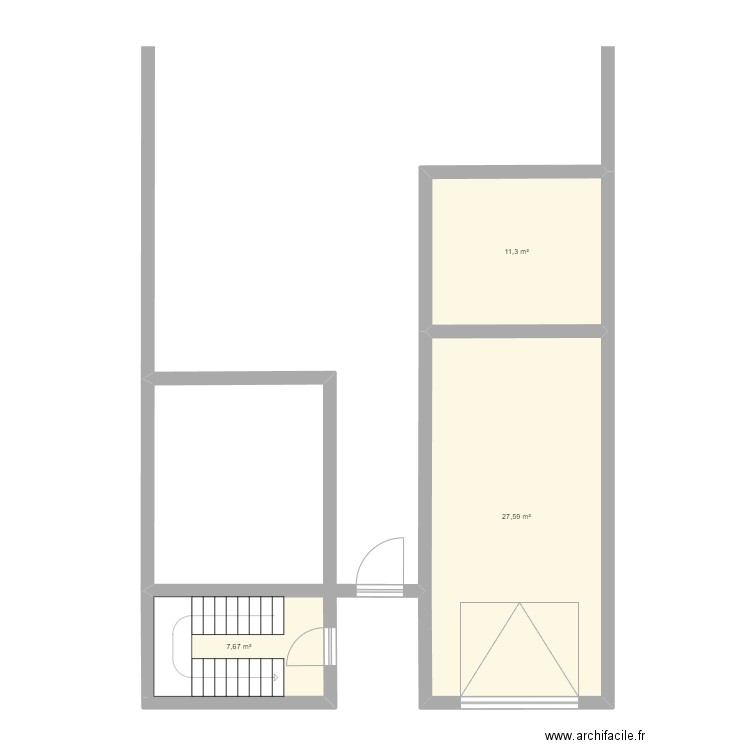 Maison AL. Plan de 3 pièces et 47 m2